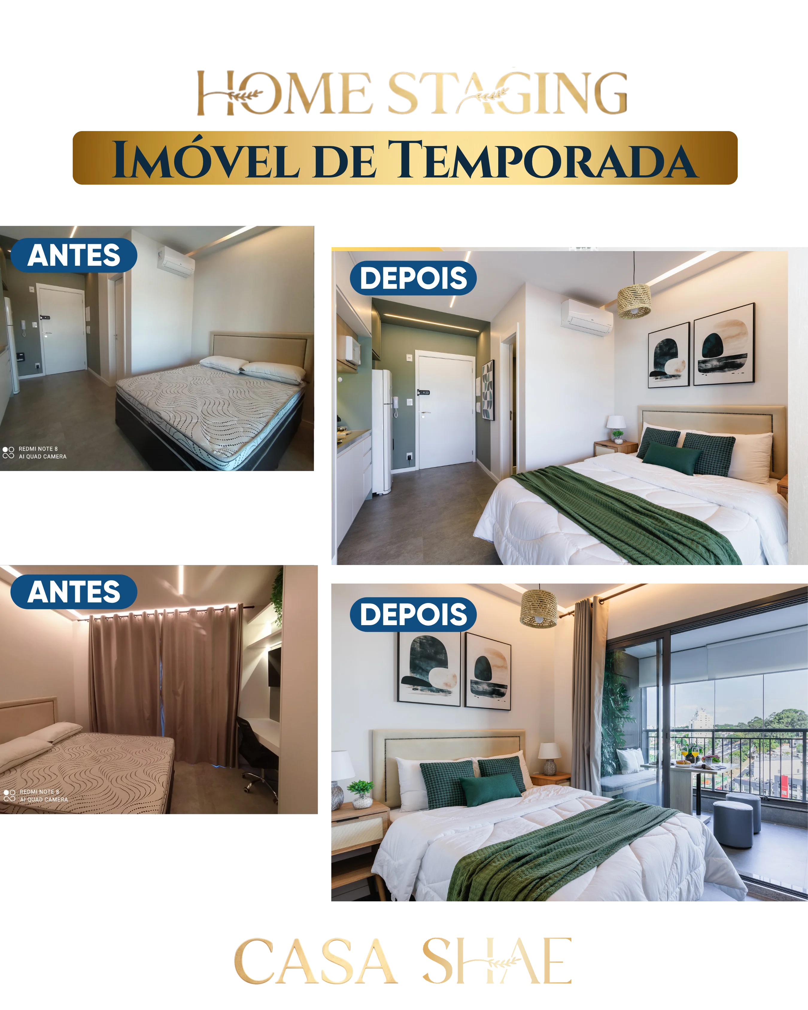 Antes e depois — Imóvel de Temporada
