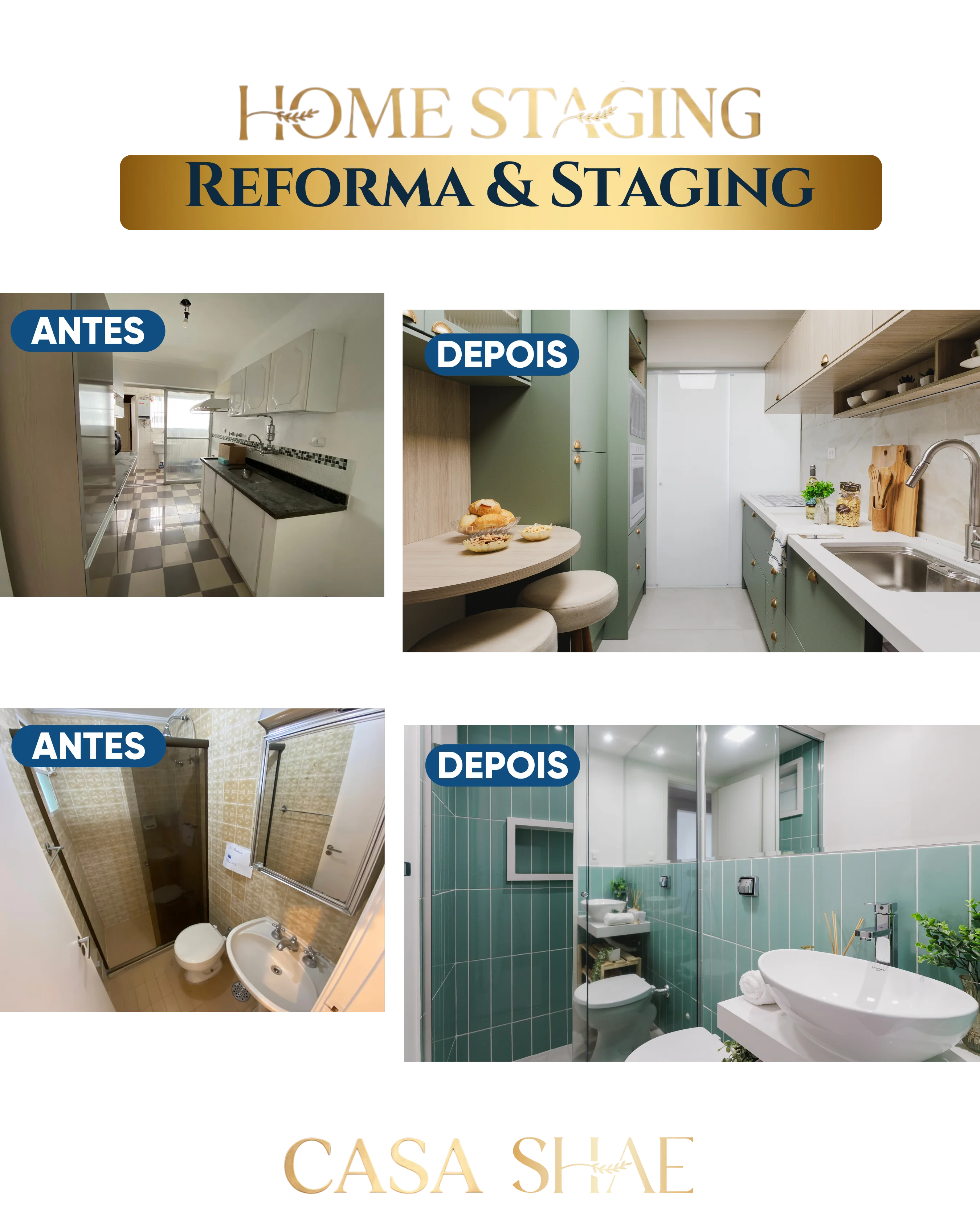 Antes e depois — Reforma & Staging