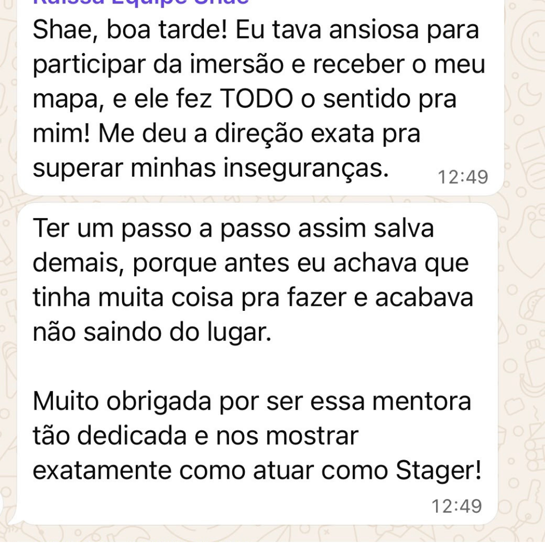 Depoimento de aluna sobre a Imersão